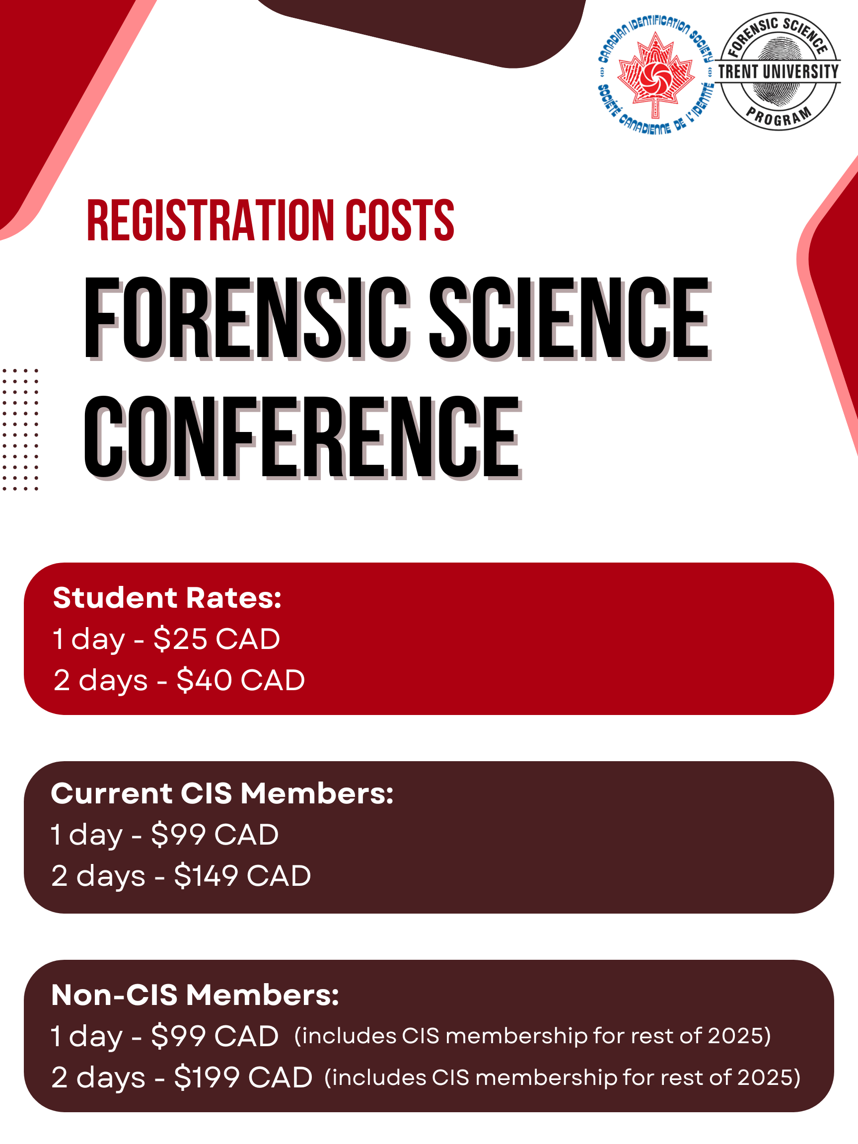 Registration Costs 2025